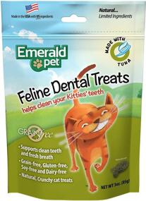 img 4 attached to 🐟 Emerald Pet Feline Dental Crunchy Natural Grain-Free Cat Treats - Made in USA with Tuna for Optimal Oral Health