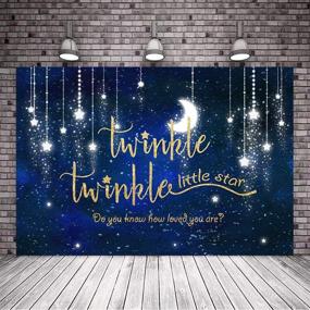 img 1 attached to 🌟 Mehofoto Twinkle Twinkle Little Star Backdrop - Sparkling Moon and Star Galaxy Space Photography Background, 7x5ft Glitter Starry Birthday Baby Shower Backdrop for Party Studio Props