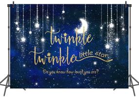 img 3 attached to 🌟 Mehofoto Twinkle Twinkle Little Star Backdrop - Sparkling Moon and Star Galaxy Space Photography Background, 7x5ft Glitter Starry Birthday Baby Shower Backdrop for Party Studio Props