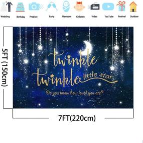 img 2 attached to 🌟 Mehofoto Twinkle Twinkle Little Star Backdrop - Sparkling Moon and Star Galaxy Space Photography Background, 7x5ft Glitter Starry Birthday Baby Shower Backdrop for Party Studio Props