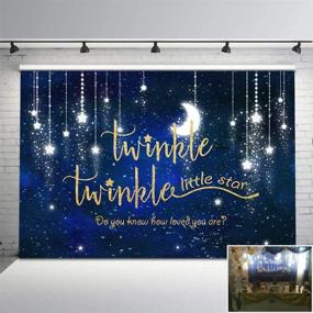 img 4 attached to 🌟 Mehofoto Twinkle Twinkle Little Star Backdrop - Sparkling Moon and Star Galaxy Space Photography Background, 7x5ft Glitter Starry Birthday Baby Shower Backdrop for Party Studio Props