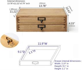 img 1 attached to Kirigen Drak Wooden Office Storage Drawers - Shallow Type Desktop Filing Organization for Printer Stand- BR, 2-Layer & 2 Drawers