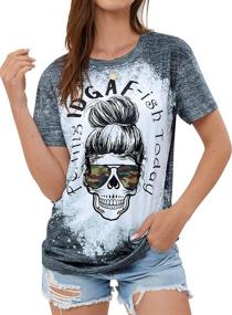 img 3 attached to StarVnc Women's Idgaf-ish Today Mama Funny T 🤘 Shirt with Skull Graphic - Stylish Tees for Moms