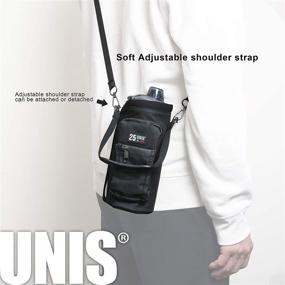 img 2 attached to 🥤 25oz Insulated Water Bottle Holder: UNIS Drink Pouch Bag Carrier Sling with Adjustable Strap and Storage Pocket