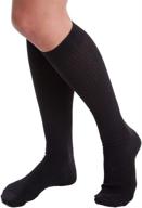 20-30 mmhg cotton compression socks for women & men - ideal for circulation, travel, sports, diabetics, pregnancy (large, black) логотип