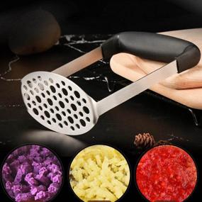 img 1 attached to 🥔 MEAARTEM Heavy Duty Stainless Steel Potato Masher: Efficient Kitchen Tool for Vegetable Mashing and Smoothing