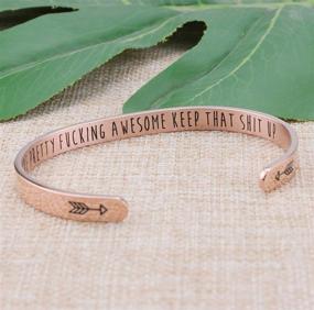 img 1 attached to 💪 Rose Gold Cuff Inspirational Bracelets: Empowering Stainless Steel Gifts for Women and Girls