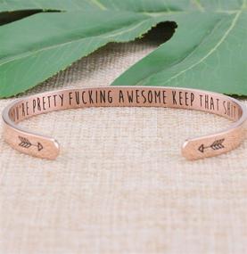 img 3 attached to 💪 Rose Gold Cuff Inspirational Bracelets: Empowering Stainless Steel Gifts for Women and Girls