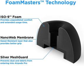 img 3 attached to 🎧 Foam Masters Memory Foam Ear Tips for AirPods Pro: Comfortable, Secure & Enhanced Noise Cancellation - Version 3.0 Replacement Buds (3 Pairs: S, M, L, Black)