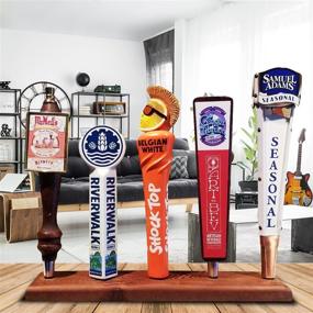 img 3 attached to 🍺 Handcrafted Beer Tap Display Stand - Made in USA with Reclaimed Redwood, Accommodates Five (5) Tap Faucet Handles
