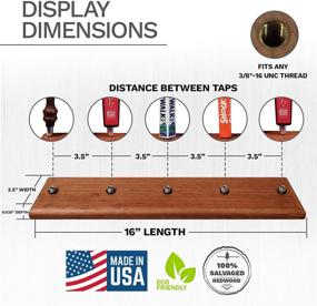img 1 attached to 🍺 Handcrafted Beer Tap Display Stand - Made in USA with Reclaimed Redwood, Accommodates Five (5) Tap Faucet Handles