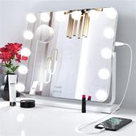 💄 clarfy vanity mirror with lights: 360° rotation, 23-inch hollywood makeup mirror with dimmable led, usb output, touch control, and 10x magnifying - tabletop or wall-mounted logo