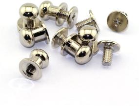 img 3 attached to 🔩 30 Pack Silver Round Head Button Stud Slotted Screws - LQ Industrial 8x10x10mm Chicago Screws Nail Rivet for DIY Leather Craft