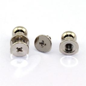 img 1 attached to 🔩 30 Pack Silver Round Head Button Stud Slotted Screws - LQ Industrial 8x10x10mm Chicago Screws Nail Rivet for DIY Leather Craft