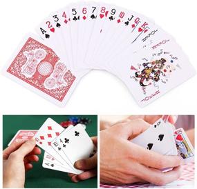 img 1 attached to 🎰 LotFancy Poker Playing Cards, Standard Index, 12 Decks (6 Red, 6 Blue), Ideal for Blackjack, Euchre, Canasta, Casino-Grade