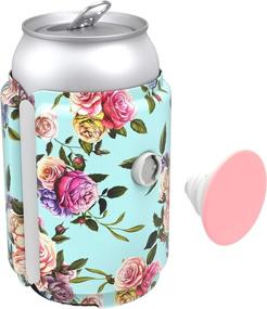 img 1 attached to 🌹 PopSockets Ретро Wild Rose PopThirst: Держатель для банки и обменный захват для максимального удобства