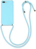 🔵 light blue crossbody case for apple iphone 7 plus / 8 plus - stylish and protective phone holder with neck strap from kwmobile logo