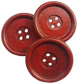 img 3 attached to 🪡 Chenkou Craft 30pcs Big Size 40mm 1 1/2" Round Wood Buttons 4 Holes Craft Sewing Button (Wine) - Premium Quality for Sewing and Craft Projects