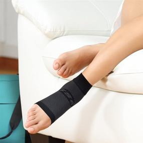 img 3 attached to OrthoSleeve FS6 Foot Bracing: Effective Treatment for Plantar 🦶 Fasciitis, Achilles Tendonitis & Heel Pain - Soft, Moisture-Wicking Fabric