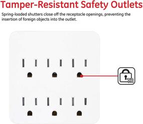 img 1 attached to 🔌 GE 6-Outlet Extender Surge Protector: Tamper-Resistant Safety Outlets with Automatic Shutdown Technology - 440 Joules, Ideal for Holiday Lighting/Decorations - 3-Prong, White (37155)