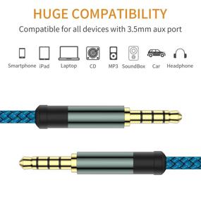 img 1 attached to 🔵 2 Pack TRRS 3.5mm Audio Cable - 5Ft MCSPER Nylon Braided Aux Cord with Mic, Car Home Stereos, Speaker, Headphones - Compatible with Sony (Blue)