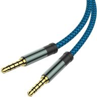 🔵 2 pack trrs 3.5mm audio cable - 5ft mcsper nylon braided aux cord with mic, car home stereos, speaker, headphones - compatible with sony (blue) logo