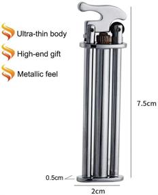 img 2 attached to Exquisite Antique Collection Cigarette Lighter: Retro Style Flint - Windproof Butane Refillable, Ultra-Thin Stainless Steel - Portable with Adjustable Flame