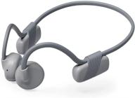 ipx6 waterproof bluetooth 5.0 bone conduction headphones - perfect for running, biking, and hiking in gray logo
