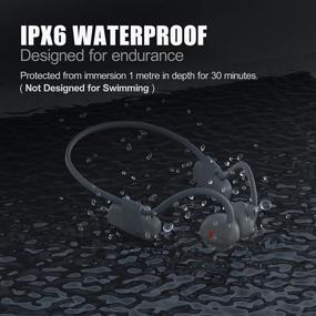 img 3 attached to IPX6 Waterproof Bluetooth 5.0 Bone Conduction Headphones - Perfect for Running, Biking, and Hiking in Gray