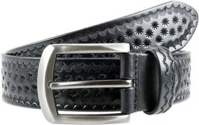 img 2 attached to 👔 Gelante Men's Leather Belt 38003 Black L - Stylish and Durable Men's Accessories and Belts