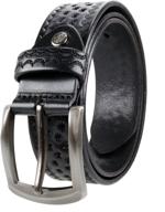 👔 gelante men's leather belt 38003 black l - stylish and durable men's accessories and belts logo