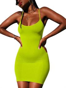 img 2 attached to 👗 LCNBA Women's Sexy Spaghetti Strap Tank Dress: Backless Bodycon Club Party Mini Dress - Basic