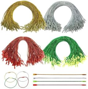 img 4 attached to 🎄 400Pcs Ornament Hooks String: Shiny Metal Texture Polyester Rope for Christmas Tree Decorating, Craft Clothes, Price, and Gift Tags