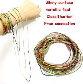 img 2 attached to 🎄 400Pcs Ornament Hooks String: Shiny Metal Texture Polyester Rope for Christmas Tree Decorating, Craft Clothes, Price, and Gift Tags