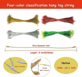 img 3 attached to 🎄 400Pcs Ornament Hooks String: Shiny Metal Texture Polyester Rope for Christmas Tree Decorating, Craft Clothes, Price, and Gift Tags