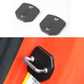 img 4 attached to 🔒 Enhance Your Ford Mustang 2015-2016 with BORUIEN Pair ABS Door Lock Buckle Cover Decor in Black