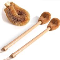 2 pack toilet brush set: natural coconut fibre bowl cleaning brushes with wood handle for bathroom toilet logo