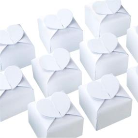 img 4 attached to 🍬 AWELL White Candy Box Bulk: Elegant Heart Bow Party Favor Boxes (Pack of 50) - 2.5x2x2.5 inches