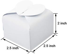 img 2 attached to 🍬 AWELL White Candy Box Bulk: Elegant Heart Bow Party Favor Boxes (Pack of 50) - 2.5x2x2.5 inches