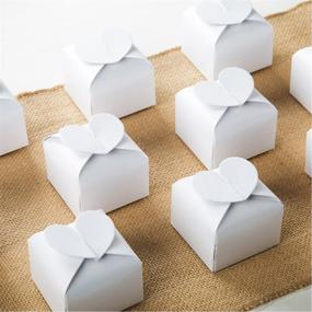 img 3 attached to 🍬 AWELL White Candy Box Bulk: Elegant Heart Bow Party Favor Boxes (Pack of 50) - 2.5x2x2.5 inches