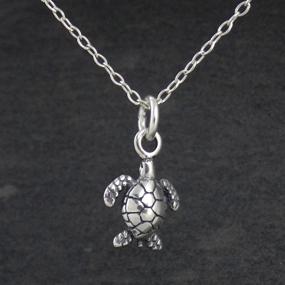 img 1 attached to FashionJunkie4Life Sterling Silver Turtle Necklace