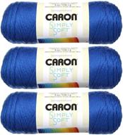 🧶 3-пачка пряжи caron simply soft solids в королевском синем (h97003-9767) логотип