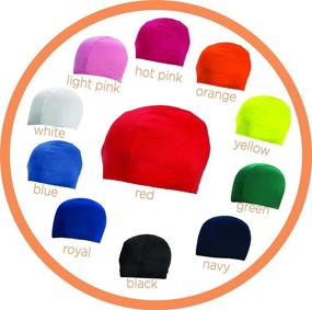 img 2 attached to 🏊 Stretchy Spandex Swim Cap for Long Hair - Comfortable Fit for Kids and Adults