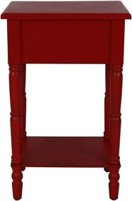 img 1 attached to Chic Antique Red 1-Drawer Accent Table: Décor Therapy Bailey Bead board, 14x17x26.5