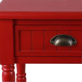 img 2 attached to Chic Antique Red 1-Drawer Accent Table: Décor Therapy Bailey Bead board, 14x17x26.5