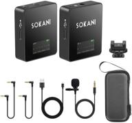 sokani wireless uhf lavalier microphone lav mic system - transmitter & receiver for camera smartphones iphone android dslr canon sony camcorder logo