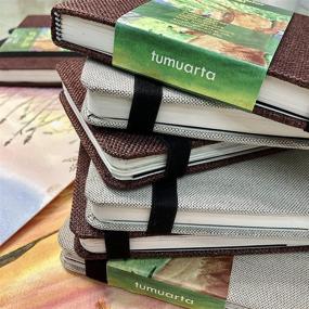 img 1 attached to 📒 Tumuarta Watercolor Journal, 3.5x5.5”, 140 LB, 300 GSM, Cotton Paper, Cold Press, 24 Sheets, 48 Pages, Watercolor Paper Sketchbooks for Travel Notebook On-The-Go, Elastic Band and Bookmark