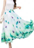 🌸 women's floral maxi chiffon long skirts - full length beach skirt by sinono logo