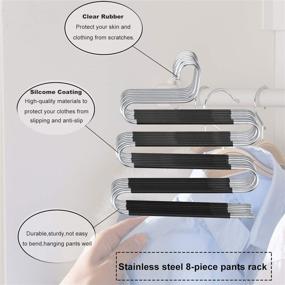 img 1 attached to S-Shaped Stainless Steel Pant Hangers - 8 Pack, Closet Space Saver for Jeans, Scarves, Ties & More!