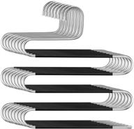 s-shaped stainless steel pant hangers - 8 pack, closet space saver for jeans, scarves, ties & more! логотип